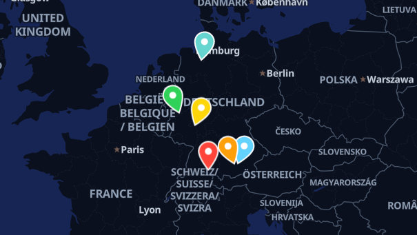 Map of company locations