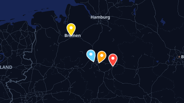 Map of company locations