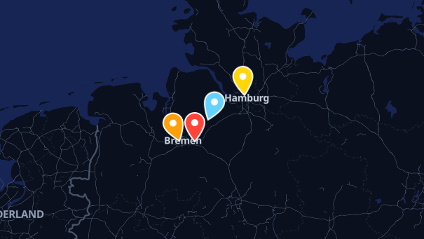 Map of company locations