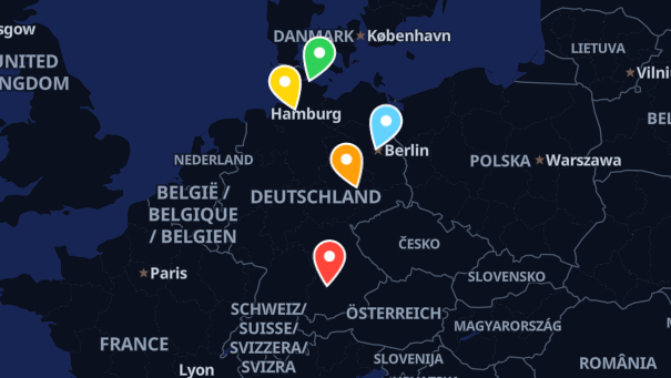 Map of company locations