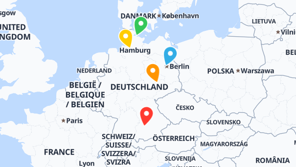 Map of company locations