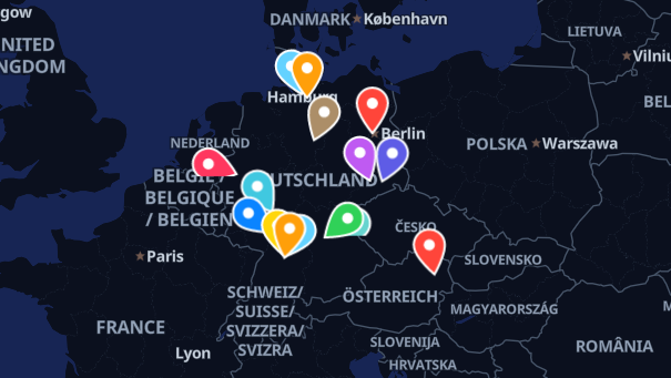 Map of company locations