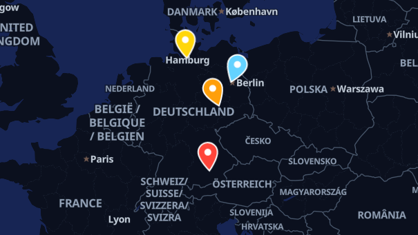 Map of company locations