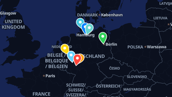 Map of company locations