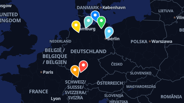 Map of company locations
