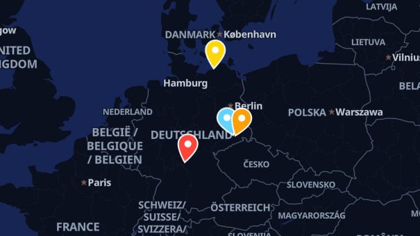 Map of company locations