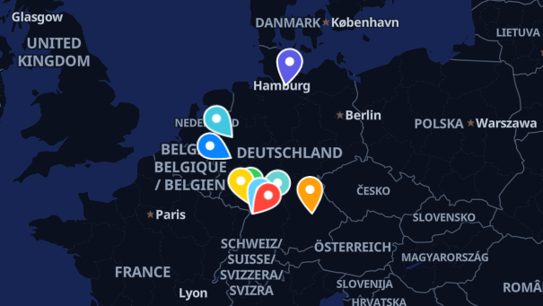 Map of company locations