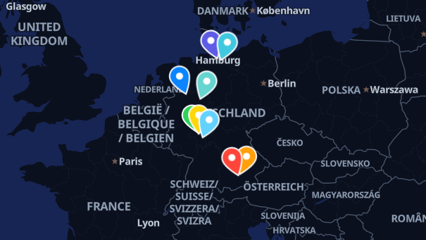 Map of company locations