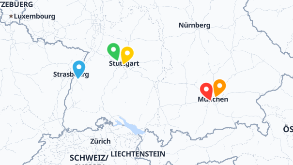 Map of company locations