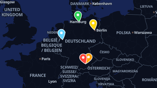 Map of company locations