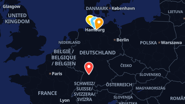 Map of company locations