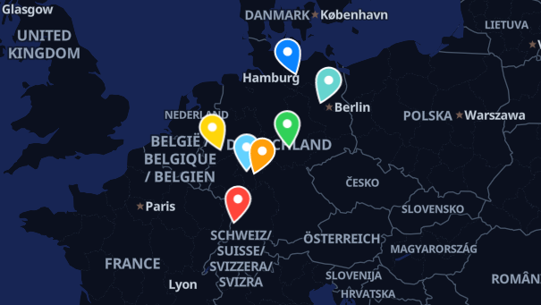 Map of company locations