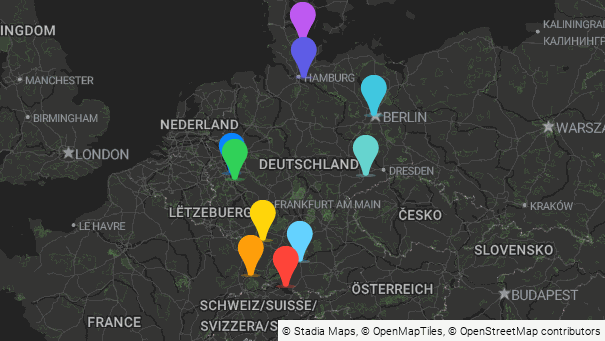 Map of company locations