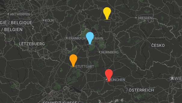 Map of company locations