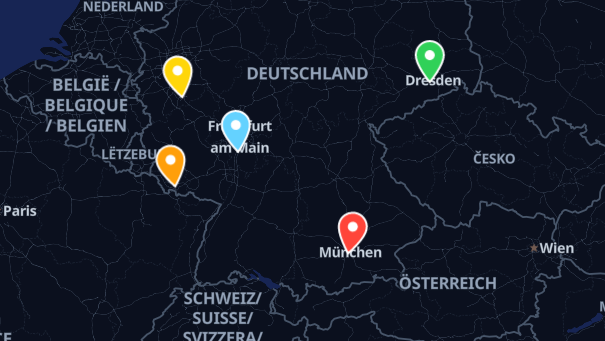 Map of company locations