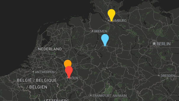 Map of company locations