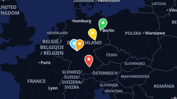 Map of company locations