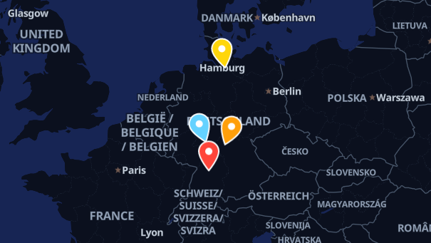 Map of company locations