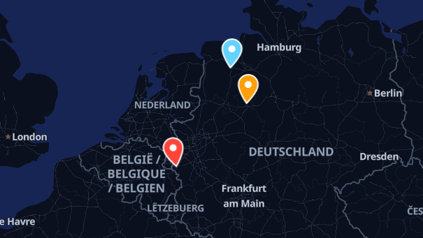 Map of company locations
