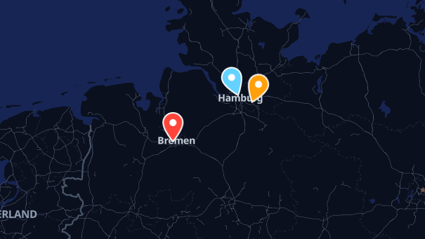 Map of company locations