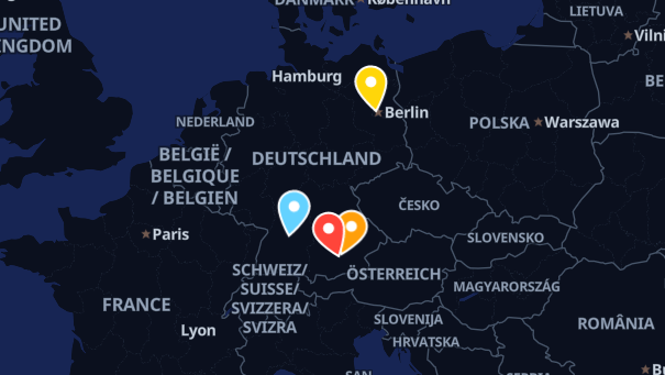 Map of company locations
