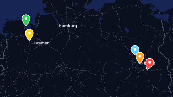 Map of company locations