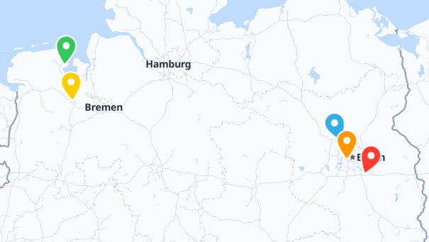 Map of company locations