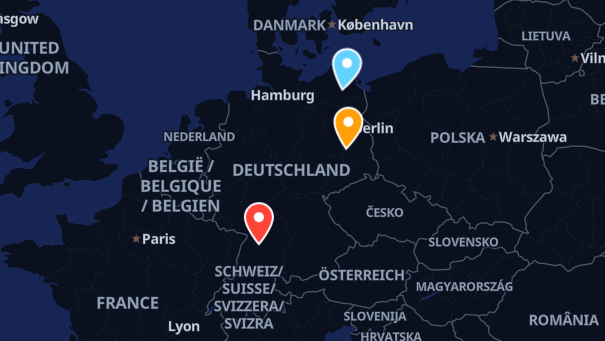Map of company locations
