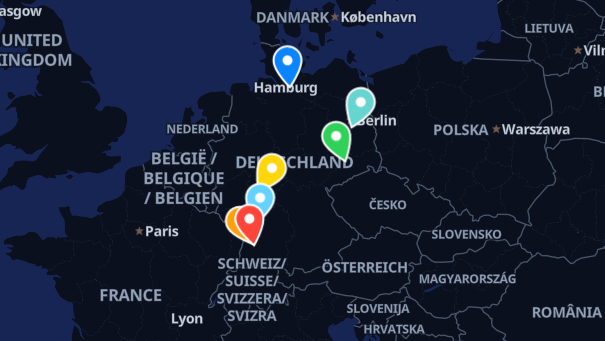 Map of company locations