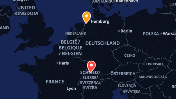 Map of company locations