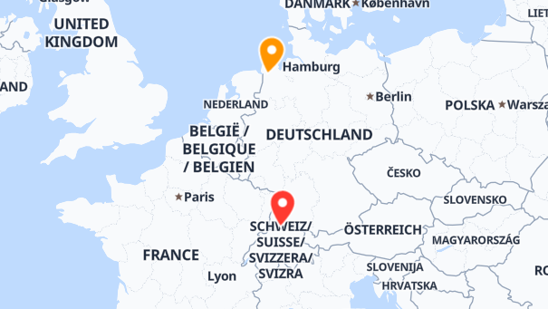 Map of company locations