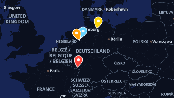 Map of company locations