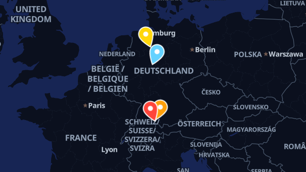 Map of company locations