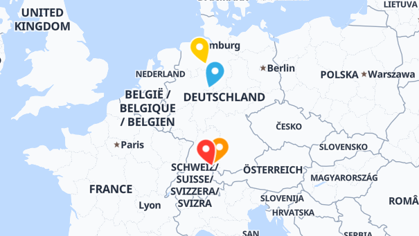 Map of company locations