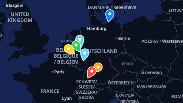 Map of company locations