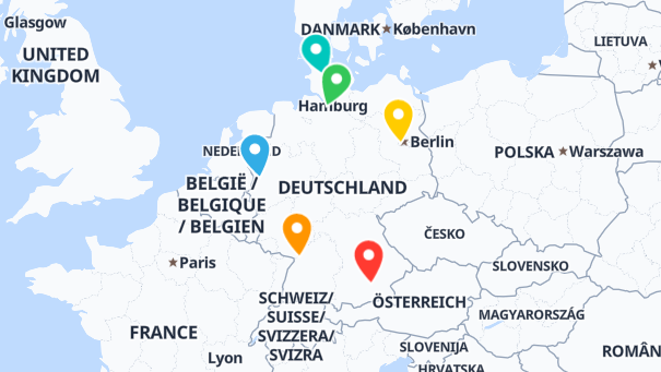Map of company locations
