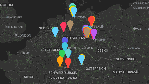 Map of company locations