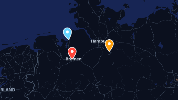 Map of company locations