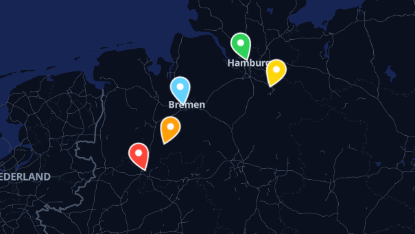 Map of company locations