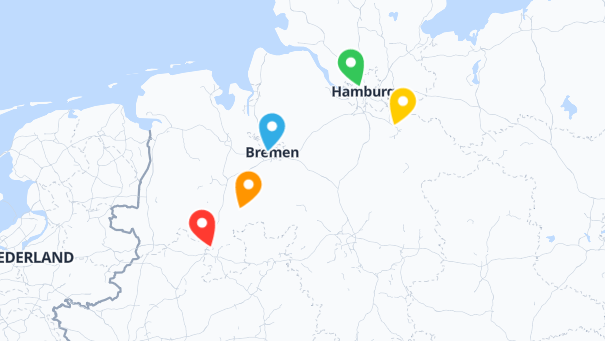 Map of company locations
