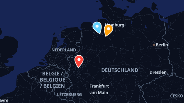 Map of company locations