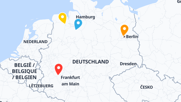 Map of company locations