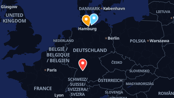 Map of company locations