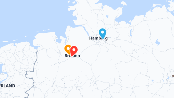 Map of company locations