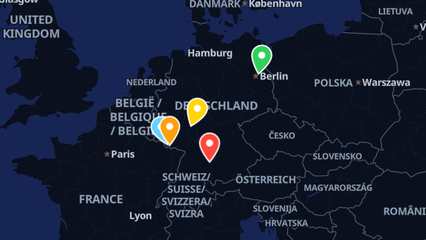 Map of company locations