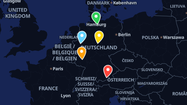 Map of company locations