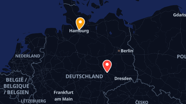 Map of company locations