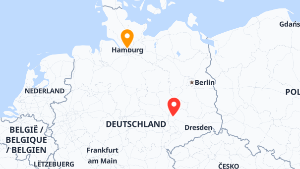 Map of company locations