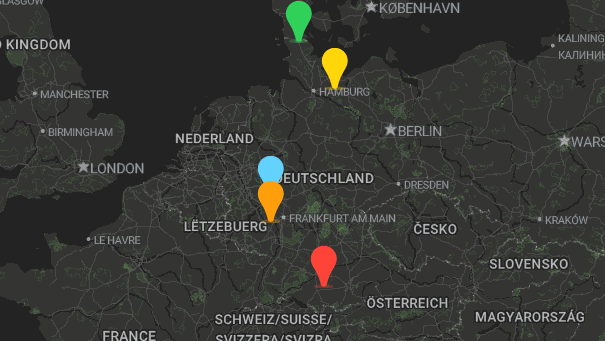 Map of company locations