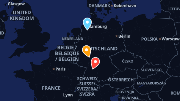 Map of company locations